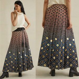 Anthropologie Geisha Designs Diamond Ombré Maxi Skirt S